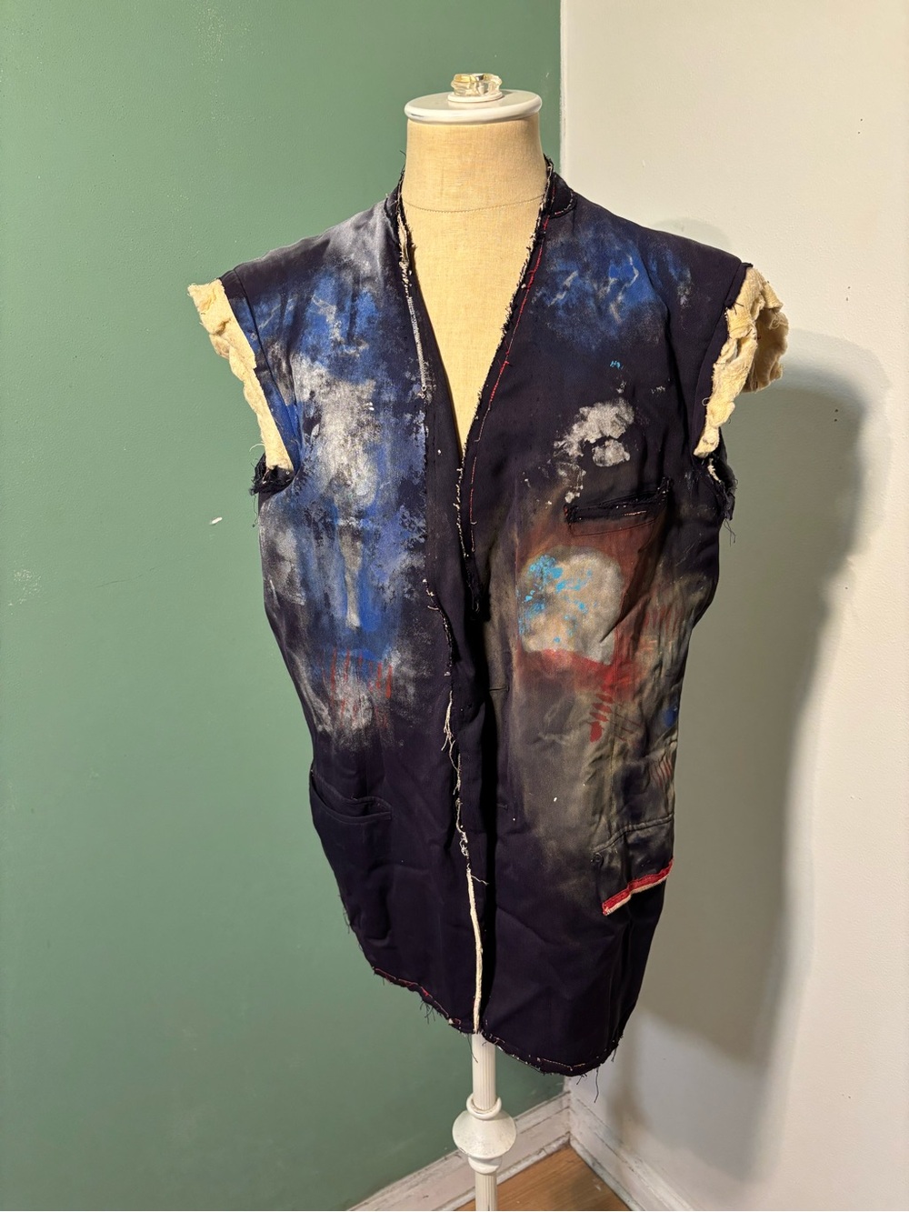 Distressed and Painted  Vintage Men’s Vest